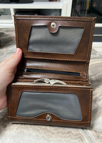 Kahverengi Deri Fermuarlı Kadın Cüzdanı - Görsel 3