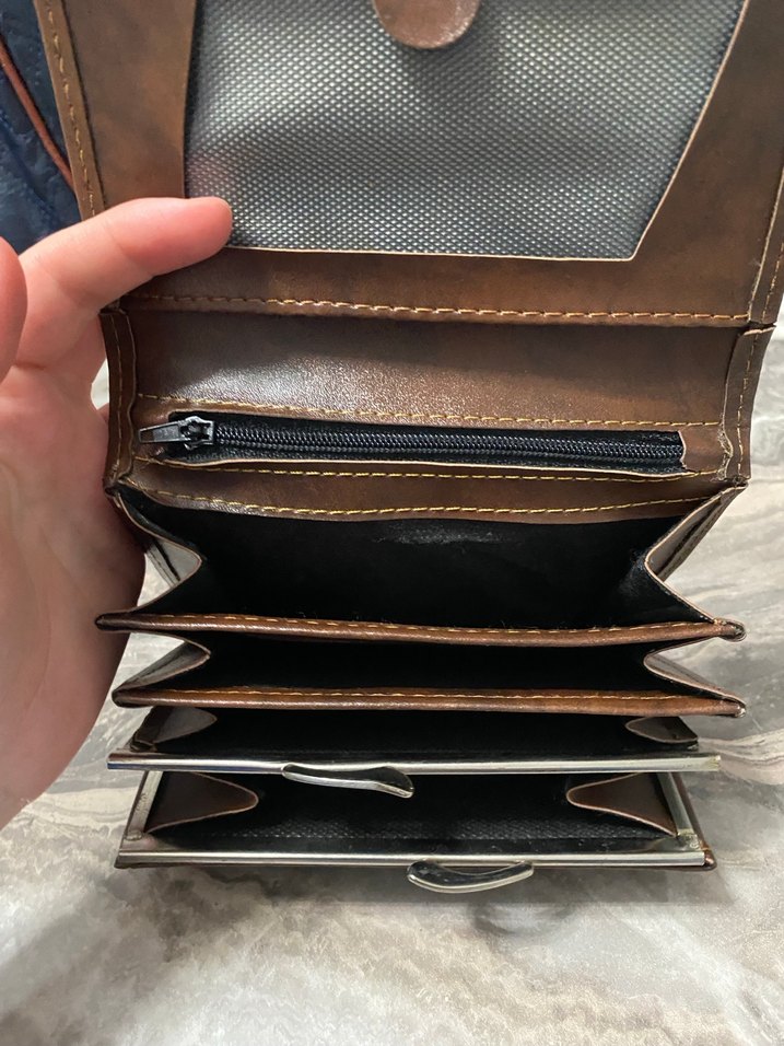 Kahverengi Deri Fermuarlı Kadın Cüzdanı - Görsel 4