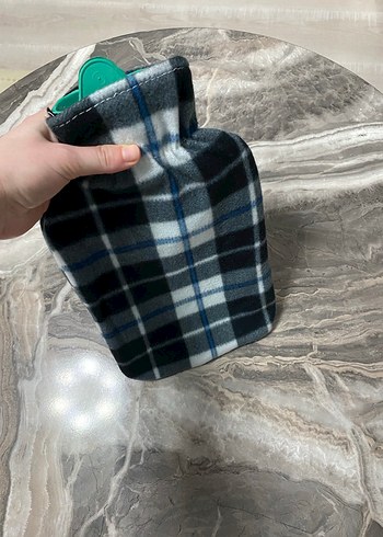 Ekose Desenli Gri Sıcak Su Torbası - Görsel 4