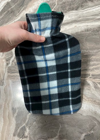 Ekose Desenli Gri Sıcak Su Torbası - Görsel 5