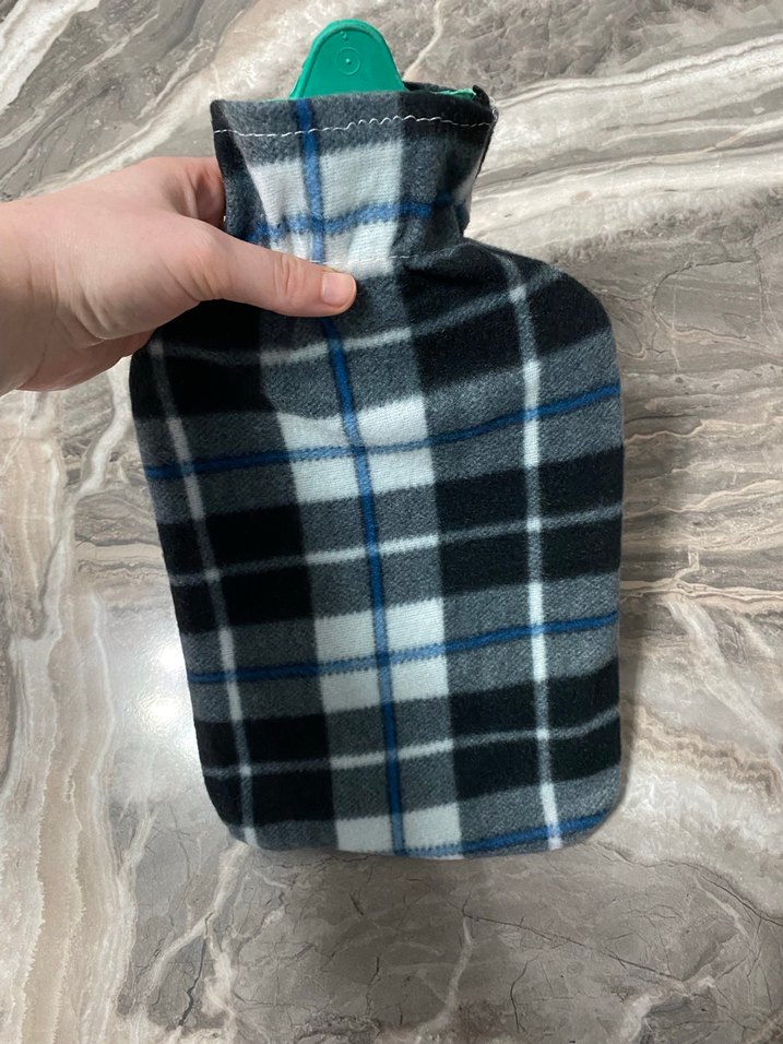 Ekose Desenli Gri Sıcak Su Torbası - Görsel 5