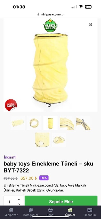Diğer BABY TOYS EMEKLEME TÜNELİ