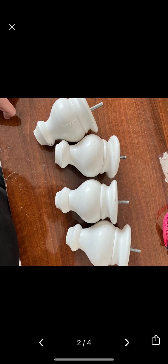 Beyaz Ahşap Mobilya Ayağı - Görsel 2