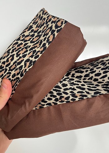 Kahverengi Leopar Desenli Modern Yastık - Görsel 2