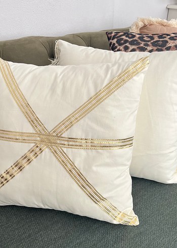 Nakışlı Bohem krem Dekoratif Yastık - Görsel 2