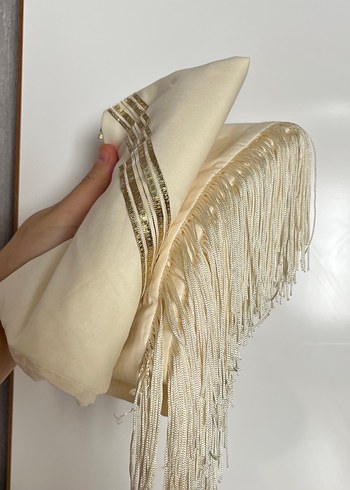 Nakışlı Bohem krem Dekoratif Yastık - Görsel 5