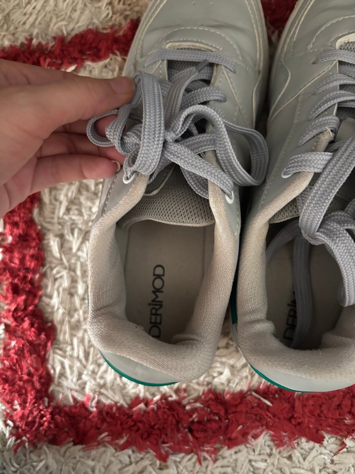 Gri Bağcıklı Kadın Spor Ayakkabı derimod - Görsel 4