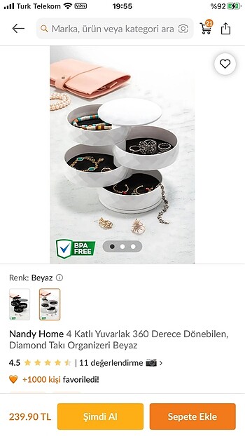 English Home 4 katlı takılık kutu