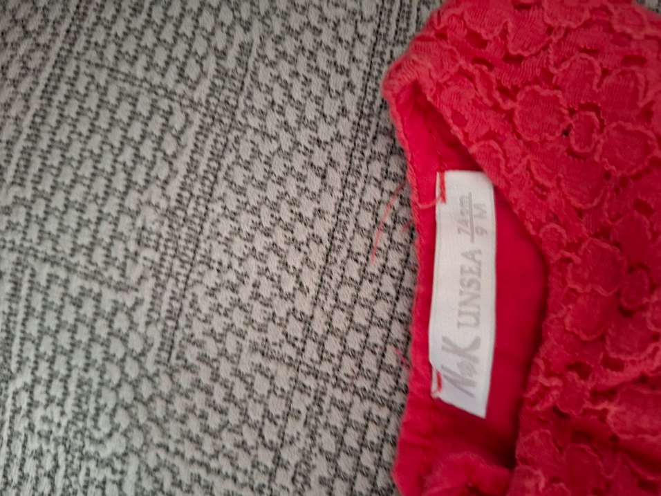 Kız Çocuk Kırmızı Dantelli Bohem Elbise - Görsel 3