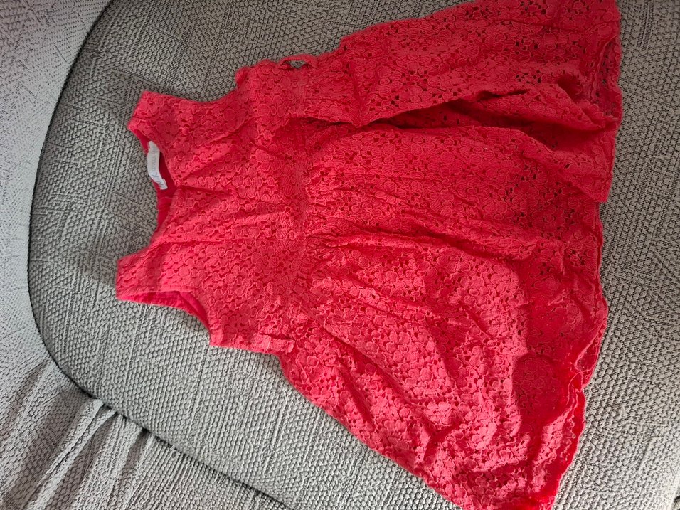 Kız Çocuk Kırmızı Dantelli Bohem Elbise - Görsel 2