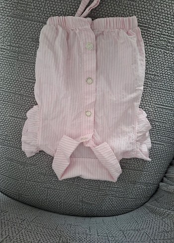 Kız Çocuk Pembe Keten Fırfırlı Kısa Kollu Gömlek - Görsel 2