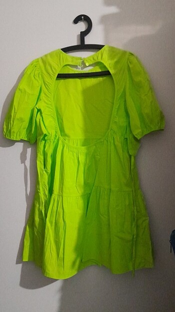 38 Beden yeşil Renk Koton yazlık elbise