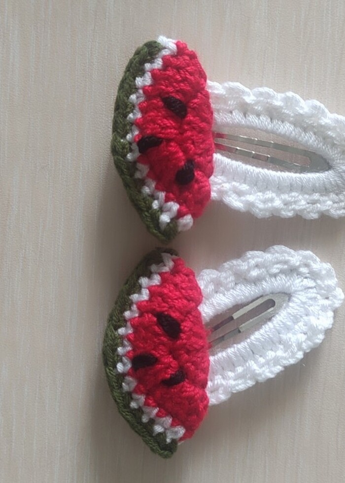 Örgü Karpuz Çanta ve Toka - Görsel 2