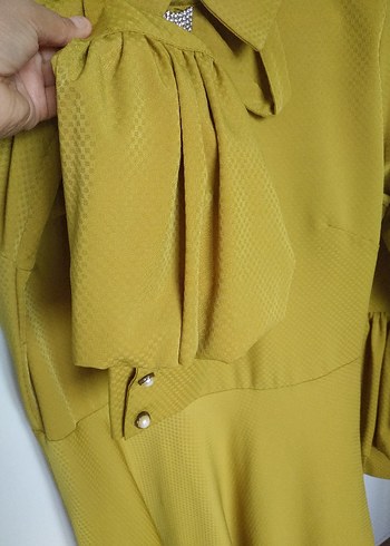 yesil Uzun Kollu Salaş Elbise - Görsel 3