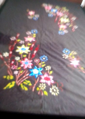 Renkli Nakışlı Bohem yatak örtüsü pike el işi - Görsel 3