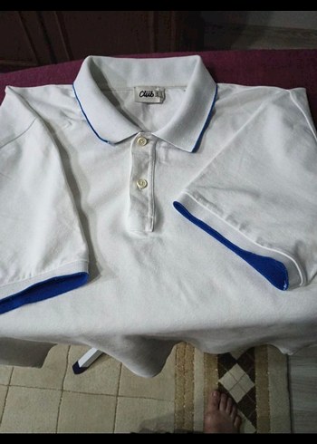 Düğmeli Beyaz Erkek Polo Tişört - Görsel 2