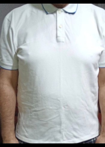 Düğmeli Beyaz Erkek Polo Tişört - Görsel 6