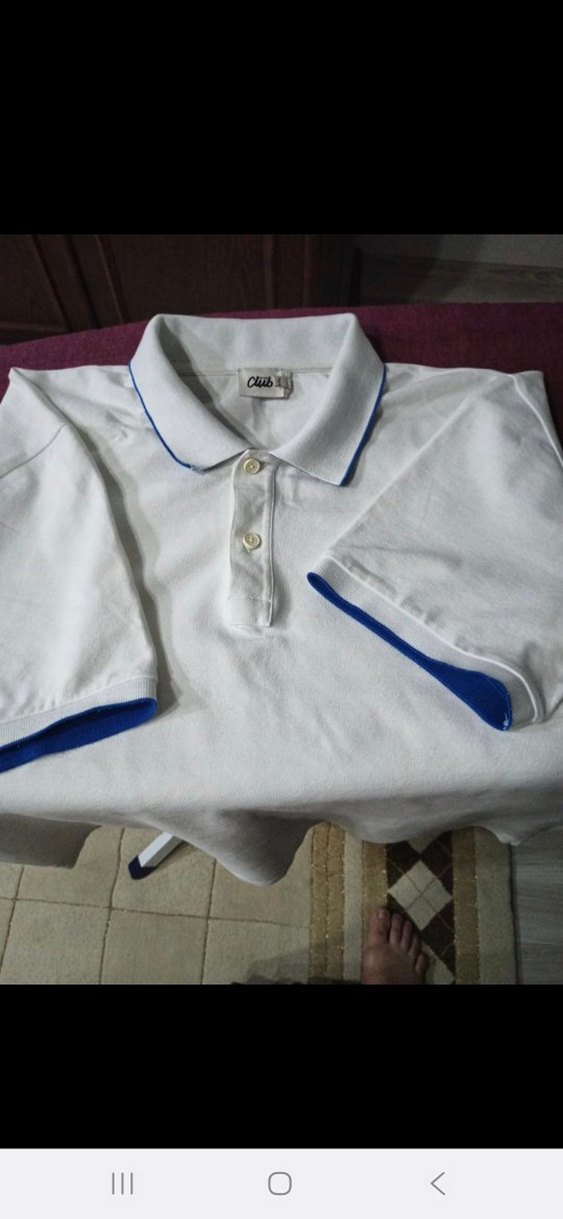 Düğmeli Beyaz Erkek Polo Tişört - Görsel 2