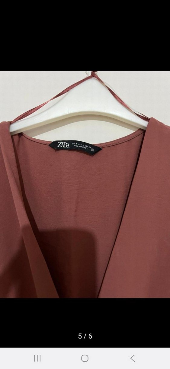 Kahverengi V Yakalı Uzun Kollu Tulum - Görsel 4