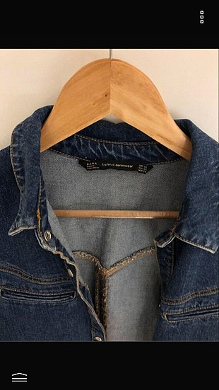 xs Beden lacivert Renk zara western denim elbise