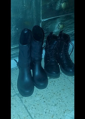 Siyah kız Erkek Kauçuk Bot - Görsel 3