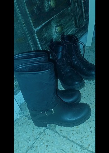 Siyah kız Erkek Kauçuk Bot - Görsel 4