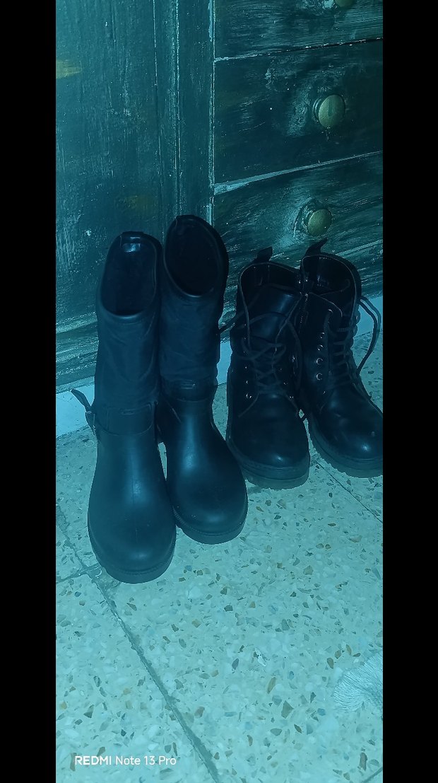 Siyah kız Erkek Kauçuk Bot - Görsel 3