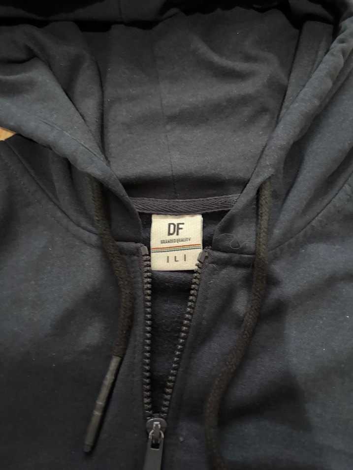 Koyu Lacivert Kapüşonlu Fermuarlı Sweatshirt — görsel 2/2