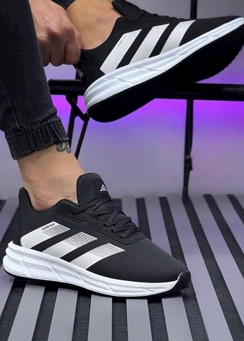 Adidas Erkek Siyah Beyaz Bağcıklı Spor Ayakkabı