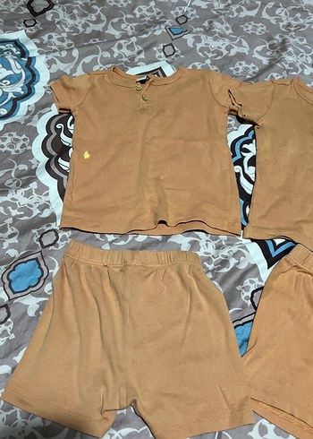 Kahverengi Bebek Erkek Kısa Kollu Pamuklu Takım 2 adet - Görsel 2