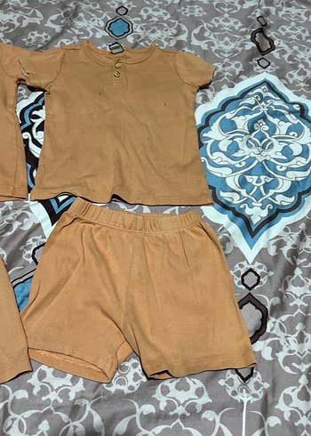 Kahverengi Bebek Erkek Kısa Kollu Pamuklu Takım 2 adet - Görsel 3