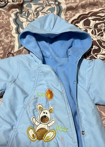 Renkli Nakışlı Mavi Bebek Tulumu 1 2 yas - Görsel 5