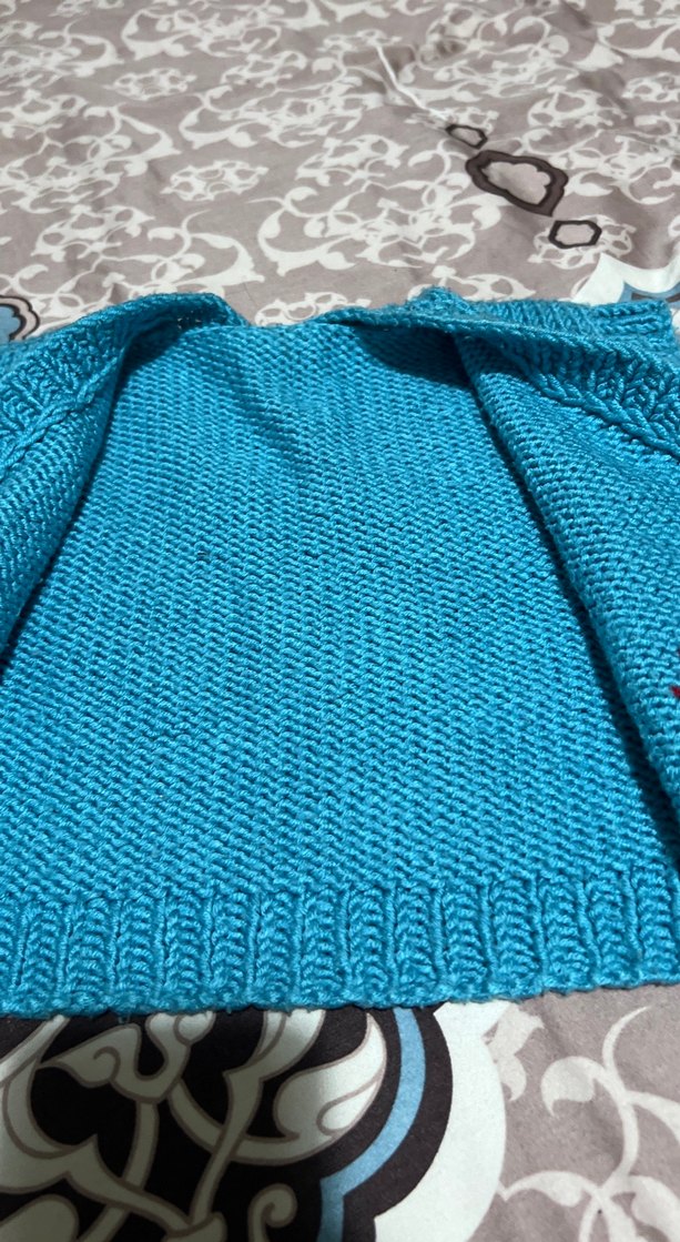 Nakışlı Turkuaz Erkek Çocuk Triko Süveter yelek - Görsel 5