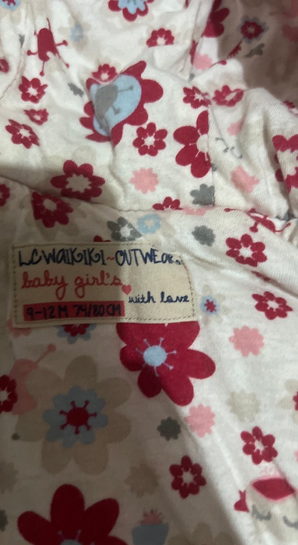 Kız Çocuk Kırmızı Kapüşonlu Düğmeli Mont lcw - Görsel 4