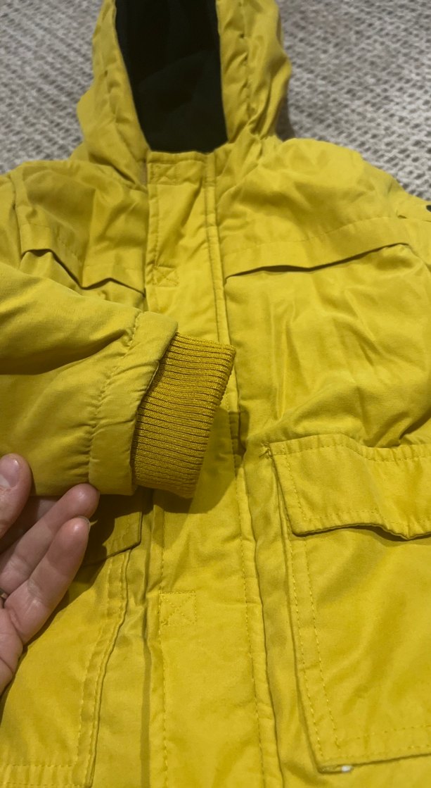 Sarı Kapüşonlu Erkek Çocuk Mont 1 2 yaşa uygun - Görsel 4