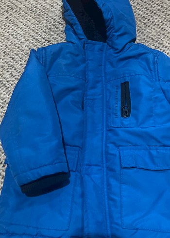 Erkek Çocuk Mavi Kapüşonlu Sıcak Mont 1 2 yas giyer - Görsel 3