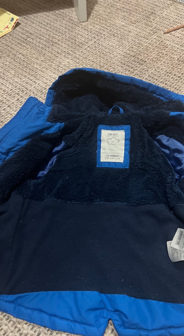 Erkek Çocuk Mavi Kapüşonlu Sıcak Mont 1 2 yas giyer - Görsel 4