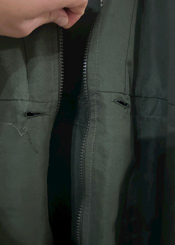 Drapeli Uzun Yeşil trençkod 40 44 beden arası - Görsel 4