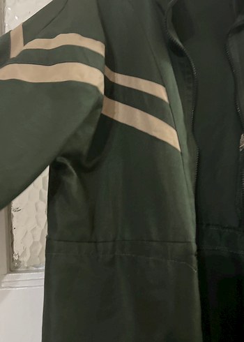 Drapeli Uzun Yeşil trençkod 40 44 beden arası - Görsel 3