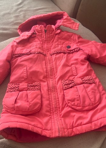 Kız Çocuk Pembe Fermuarlı Mont 5 6 yas - Görsel 2