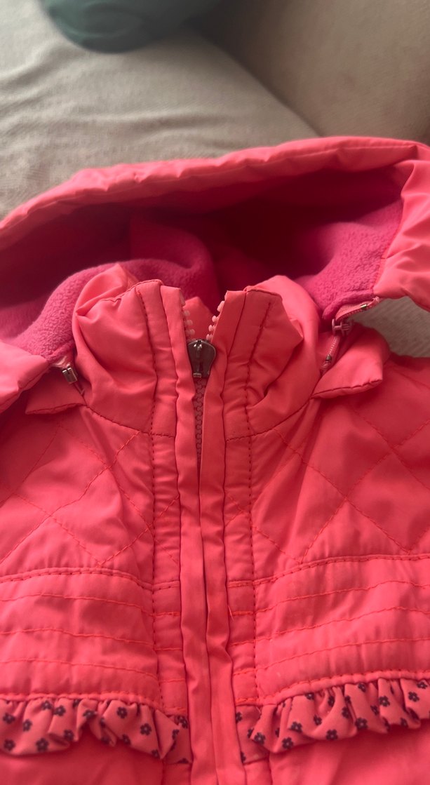 Kız Çocuk Pembe Fermuarlı Mont 5 6 yas - Görsel 3