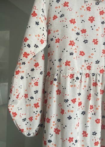 Pamuklu, Uzun, V Yaka, Baskılı Bohem Elbise - Görsel 3