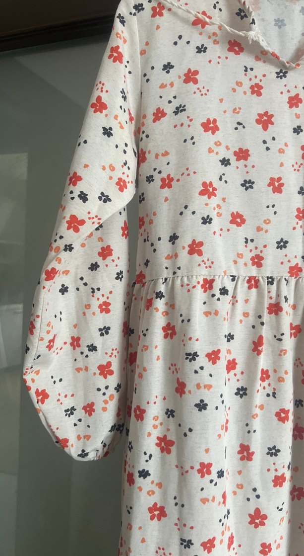 Pamuklu, Uzun, V Yaka, Baskılı Bohem Elbise - Görsel 3