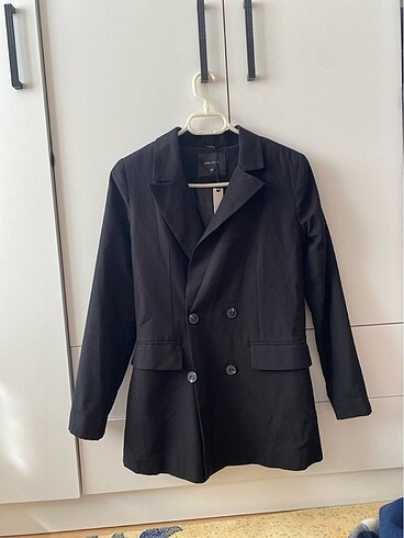 siyah uzun blazer ceket