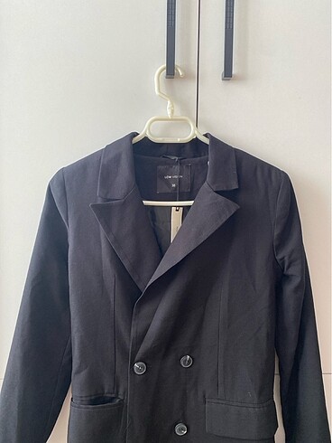 s Beden siyah uzun blazer ceket