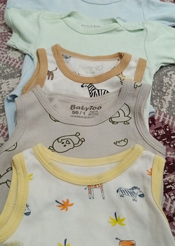 Çok Renkli Pamuklu Erkek Bebek Atlet Bodysuit - Görsel 2