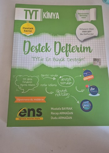 TYT Kimya Destek Defterim Sınav Hazırlık Kitabı