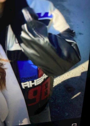 Yarış Baskılı Kadın Deri Ceket - Görsel 3