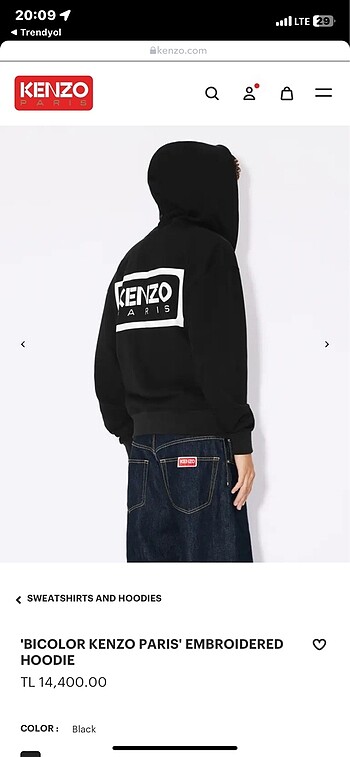 m Beden siyah Renk KENZO CEKET