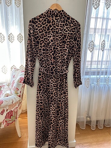 Zara Zara kadın leoparlı uzun elbise